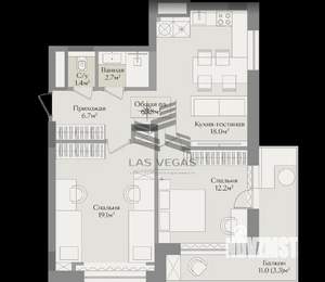 3-к квартира, вторичка, 64м2, 5/22 этаж