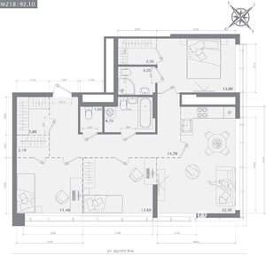 3-к квартира, вторичка, 92м2, 2/23 этаж