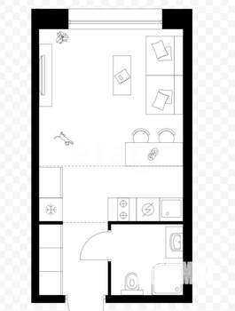 Студия квартира, вторичка, 20м2, 1/3 этаж