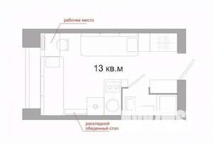 Студия квартира, вторичка, 13м2, 1/5 этаж