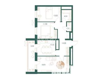 3-к квартира, вторичка, 77м2, 4/24 этаж