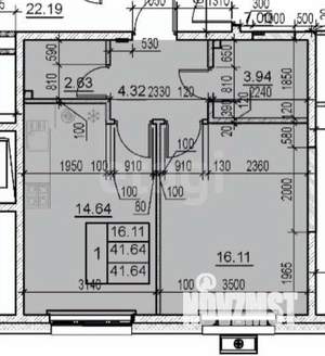 1-к квартира, вторичка, 42м2, 6/9 этаж