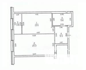2-к квартира, сданный дом, 50м2, 7/9 этаж