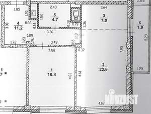 2-к квартира, сданный дом, 65м2, 2/19 этаж