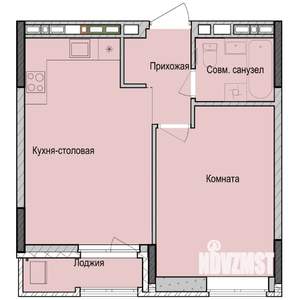 1-к квартира, строящийся дом, 42м2, 2/23 этаж