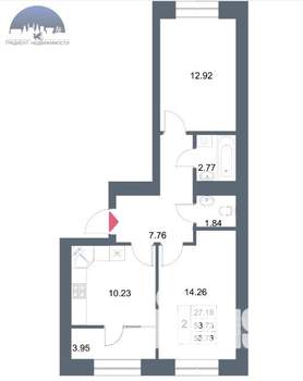 2-к квартира, вторичка, 54м2, 7/10 этаж