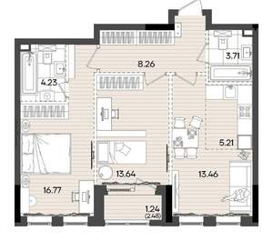 3-к квартира, вторичка, 67м2, 4/9 этаж