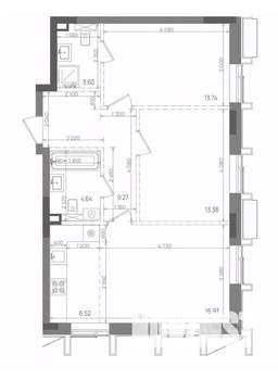 3-к квартира, вторичка, 68м2, 15/22 этаж