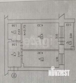 1-к квартира, вторичка, 31м2, 4/5 этаж