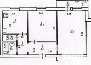 2-к квартира, вторичка, 54м2, 4/9 этаж