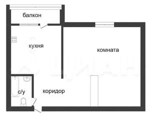 1-к квартира, вторичка, 37м2, 2/10 этаж