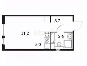 Студия квартира, вторичка, 18м2, 3/9 этаж