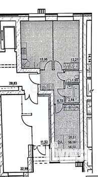 3-к квартира, вторичка, 56м2, 2/6 этаж