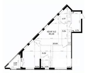 2-к квартира, вторичка, 80м2, 3/23 этаж