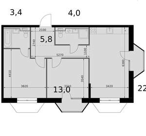 3-к квартира, вторичка, 69м2, 8/14 этаж