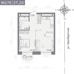 1-к квартира, вторичка, 37м2, 6/25 этаж