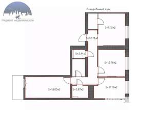 3-к квартира, вторичка, 86м2, 2/9 этаж