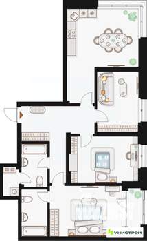 3-к квартира, вторичка, 97м2, 7/20 этаж