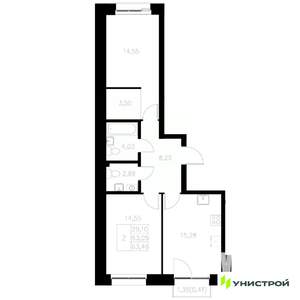 2-к квартира, вторичка, 63м2, 4/8 этаж