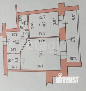 1-к квартира, вторичка, 44м2, 4/11 этаж