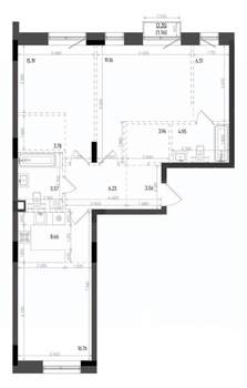 3-к квартира, вторичка, 94м2, 3/6 этаж