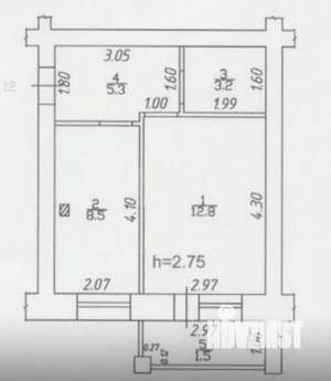 1-к квартира, вторичка, 30м2, 3/5 этаж