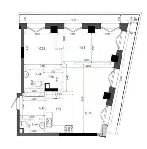 2-к квартира, вторичка, 72м2, 10/19 этаж