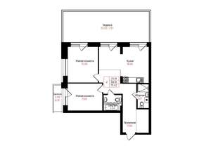 2-к квартира, вторичка, 68м2, 12/25 этаж