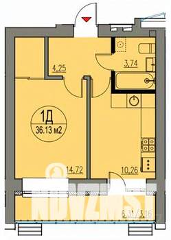 1-к квартира, сданный дом, 36м2, 9/10 этаж