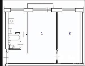 2-к квартира, вторичка, 46м2, 5/5 этаж