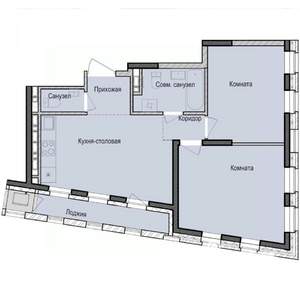2-к квартира, строящийся дом, 56м2, 5/23 этаж