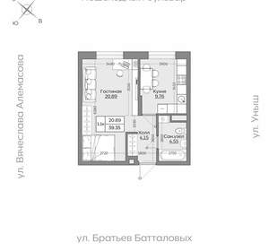 1-к квартира, вторичка, 39м2, 8/24 этаж