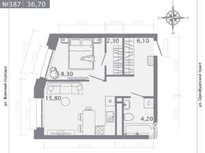 1-к квартира, строящийся дом, 37м2, 3/25 этаж