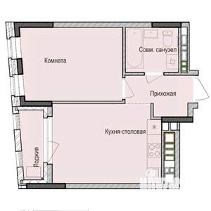 1-к квартира, строящийся дом, 37м2, 12/23 этаж
