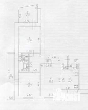 3-к квартира, вторичка, 61м2, 8/9 этаж