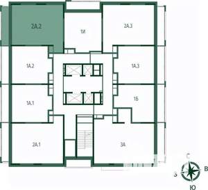 2-к квартира, вторичка, 59м2, 23/25 этаж