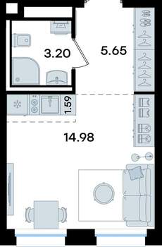 Студия квартира, вторичка, 25м2, 4/11 этаж
