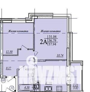 2-к квартира, сданный дом, 58м2, 3/19 этаж
