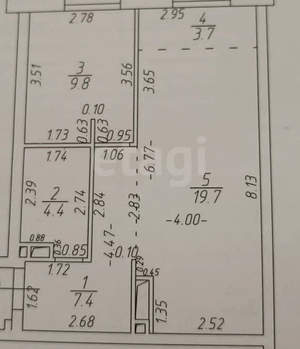 1-к квартира, вторичка, 45м2, 14/20 этаж