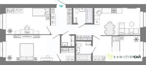 3-к квартира, вторичка, 87м2, 6/10 этаж