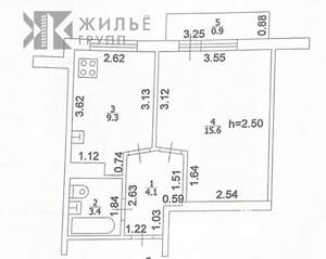 1-к квартира, вторичка, 33м2, 1/2 этаж