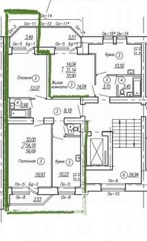 2-к квартира, вторичка, 56м2, 9/19 этаж