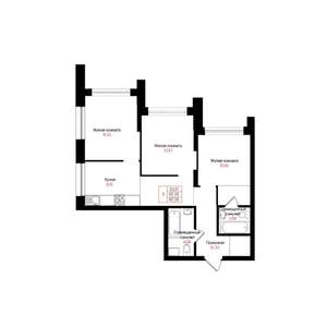 3-к квартира, вторичка, 60м2, 20/25 этаж