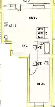2-к квартира, вторичка, 54м2, 6/10 этаж