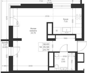 1-к квартира, вторичка, 39м2, 14/24 этаж