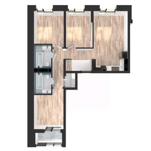 3-к квартира, вторичка, 80м2, 5/23 этаж