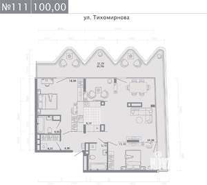 3-к квартира, строящийся дом, 104м2, 5/5 этаж