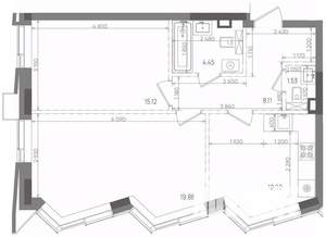 2-к квартира, вторичка, 61м2, 12/14 этаж