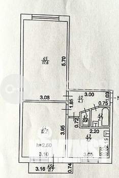 2-к квартира, вторичка, 44м2, 5/5 этаж
