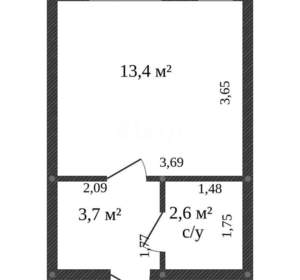 1-к квартира, вторичка, 31м2, 5/5 этаж